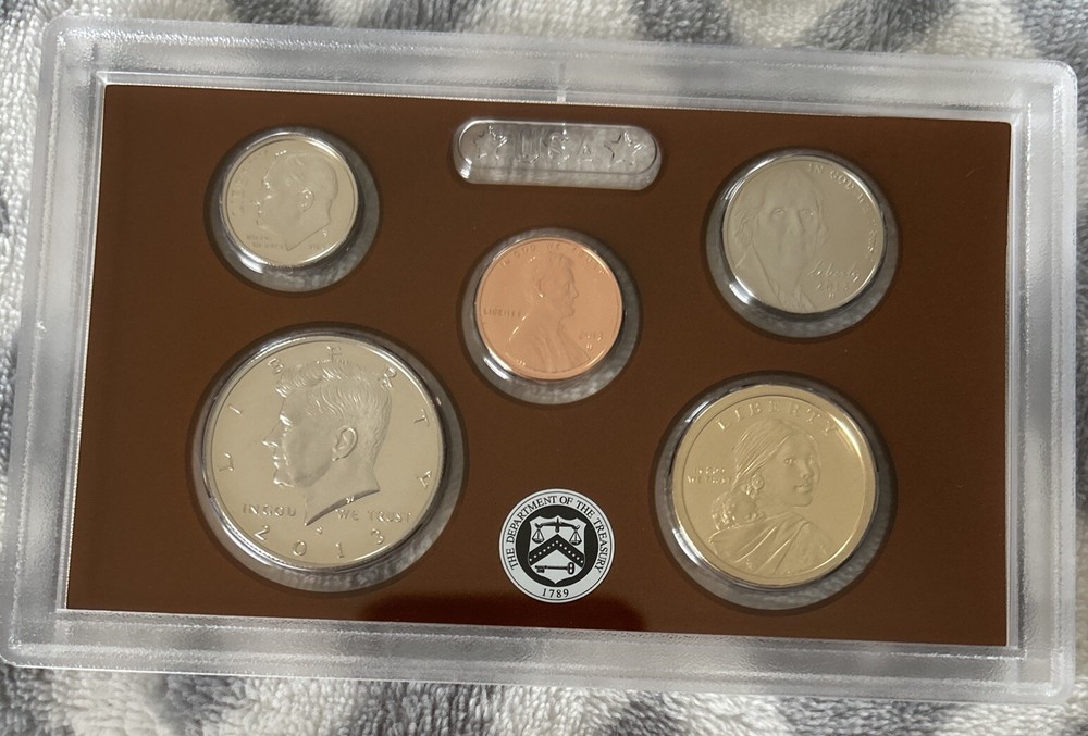 2013 Clad Proof Set Original Pkg Struck Thru Error Quarter & Half Dollar COA