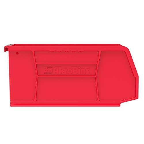 Stackable Plastic Storage Bins 11x4 Red Heavy Duty Organizer 12 Pack