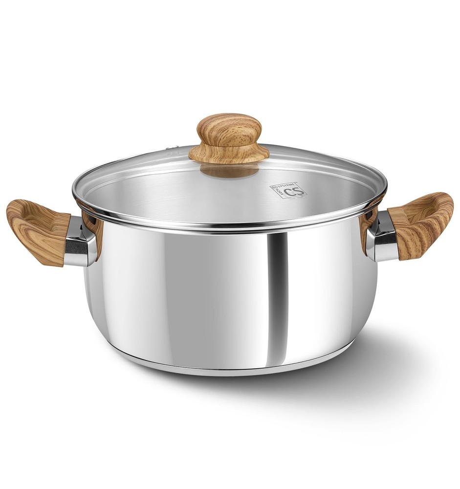 KOCH SYSTEME CS Stainless Steel Pot - 4 Quart Induction 4QT, Silver