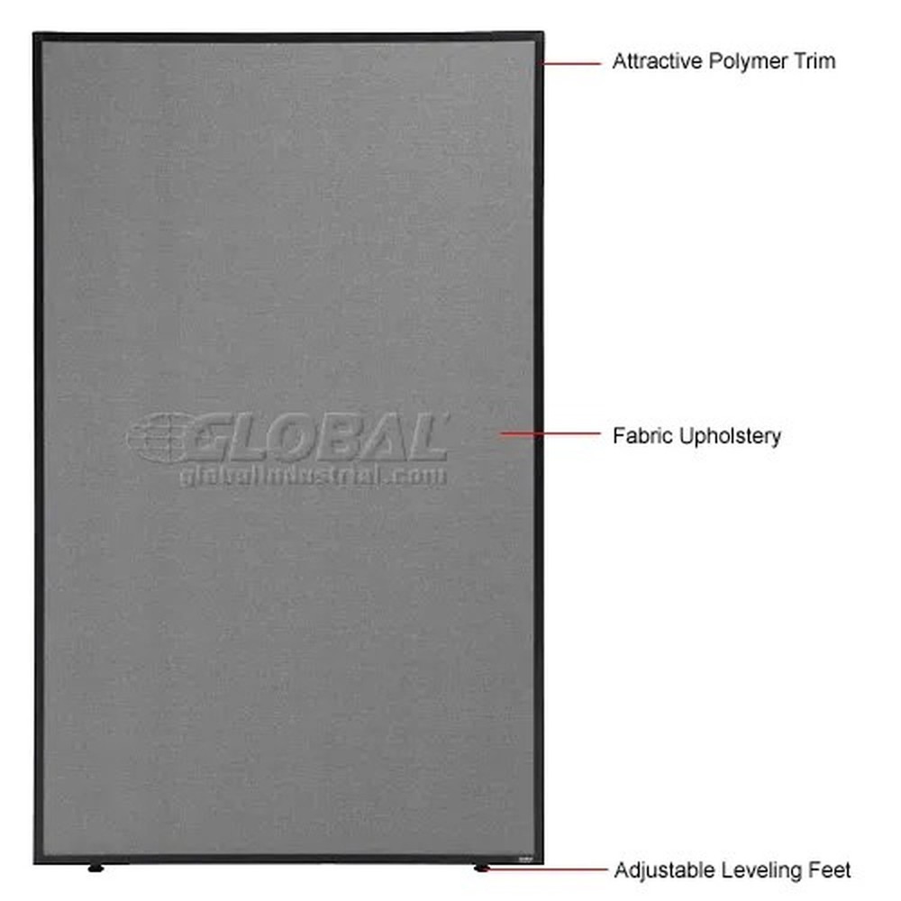 Interion? Office Partition Panel, 48-1/4"W x 72"H, Gray