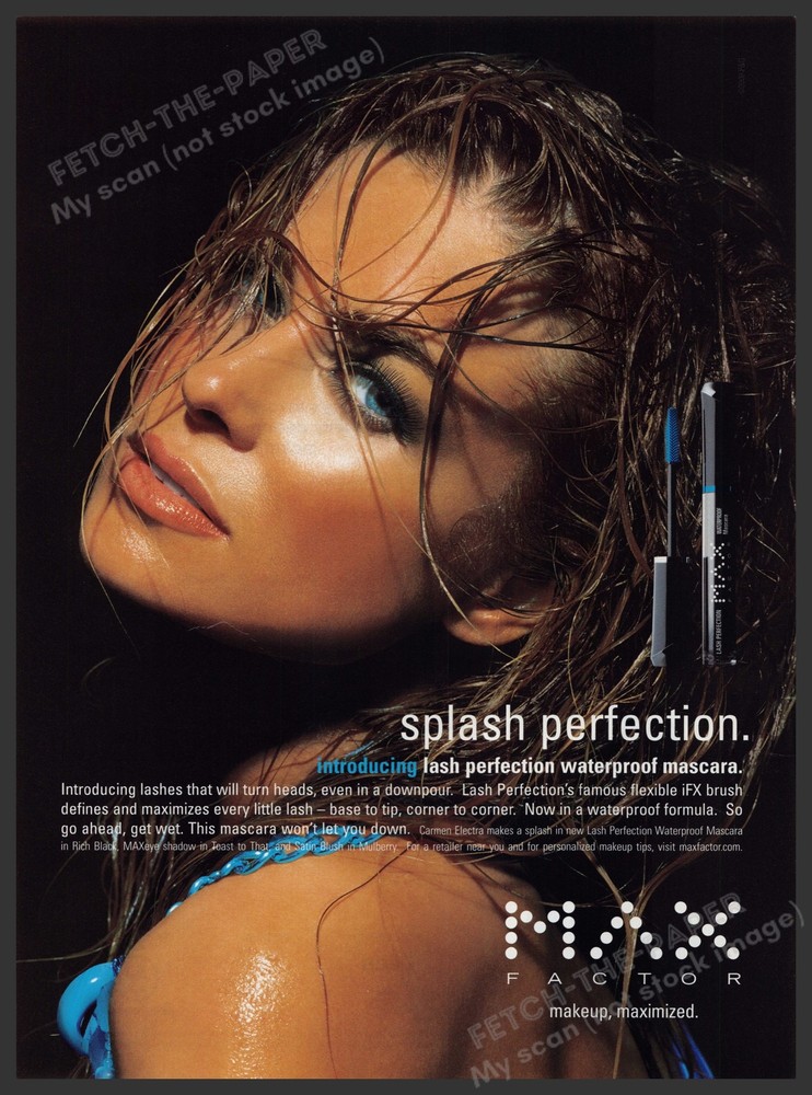 Max Factor Carmen Electra 2000s Print Advertisement 2006 Waterproof Mascara