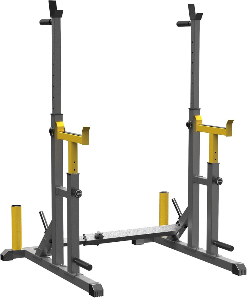 Adjustable Squat Rack, Multi-Function Barbell Rack for Home Gym Weight Lifting