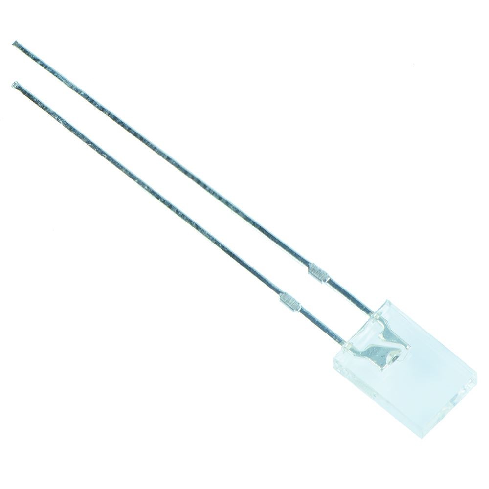 50 x Red Rectangular 2 x 5mm Water Clear LED 50mcd 120°