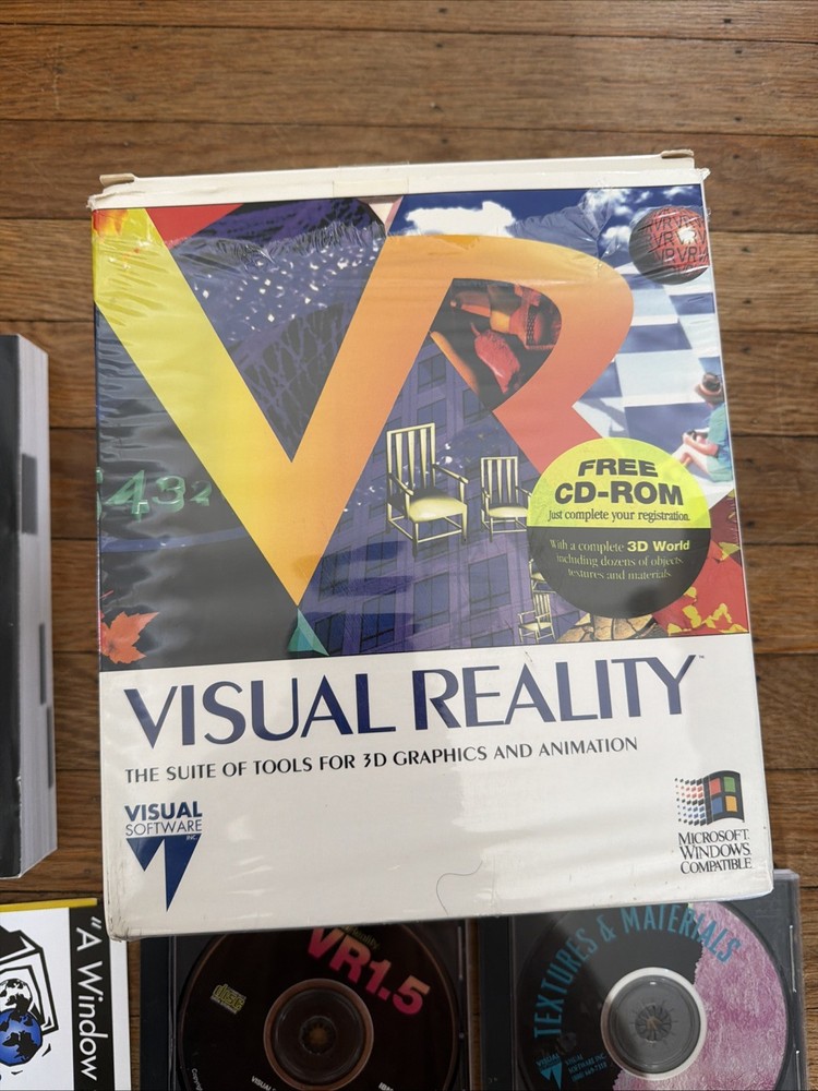 VR Visual Reality by Visual Software Inc Big Box PC / IBM Microsoft Windows CIB