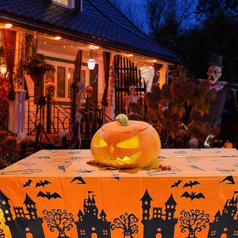 2Pc Halloween Tablecloth 54"x108" Rectangular Table Covers Halloween Party Decor