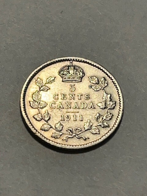 1911 Canada 5 Cents/Silver VF++ #19293