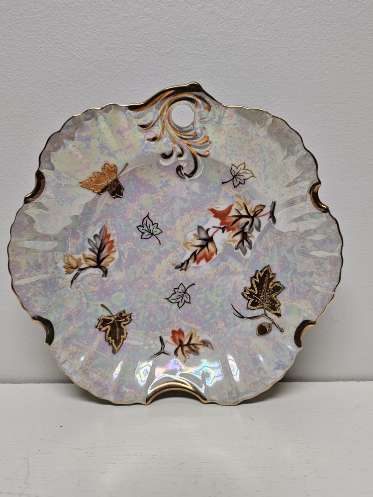 Lusterware Autumn Leaf Bowl Gold