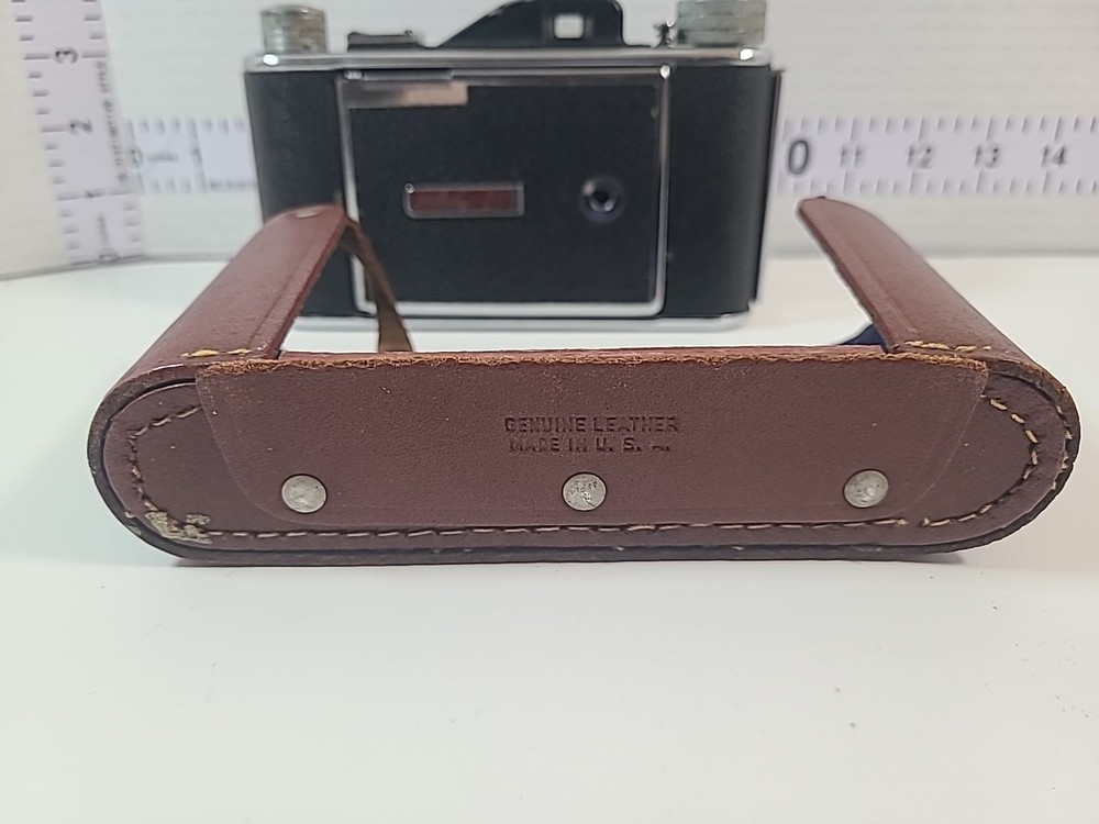 Vintage Foldex 20 Camera With Brown Leather Case