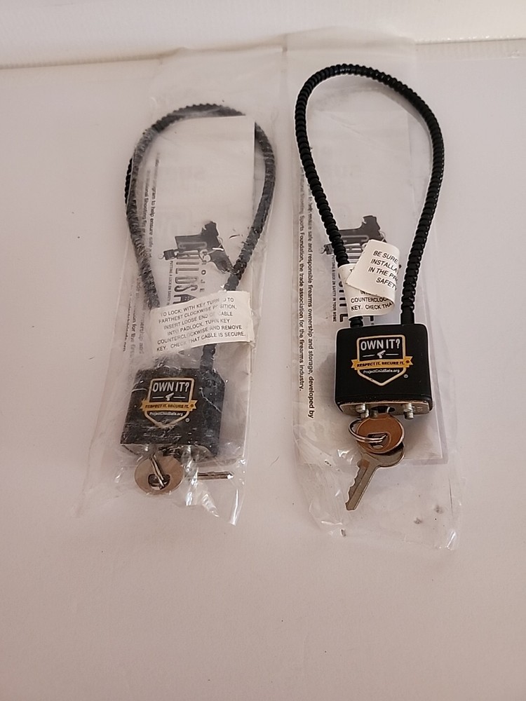 2 Pack Cable Gun Lock * Own It Respect It Secure It * Project Child Safe