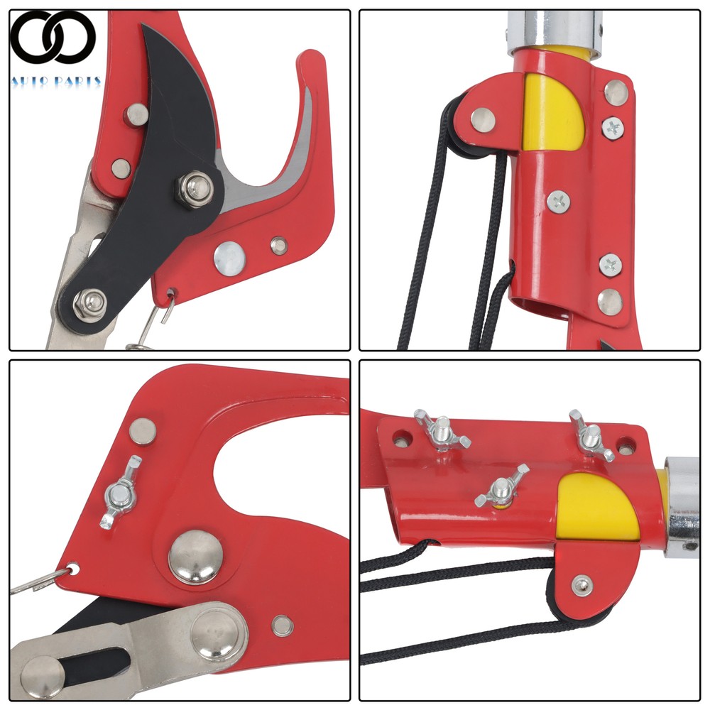 Manual Pole Saw 30 ft Extendable Tree Pruner, Sharp Steel Blade and Scissors