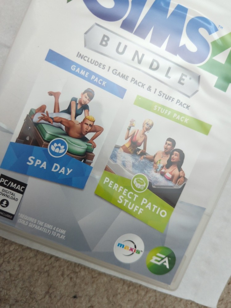 The SIMS 4 BUNDLE Code Download NO Disc Computer Game Spa Day Patio Stuff Pc Mac