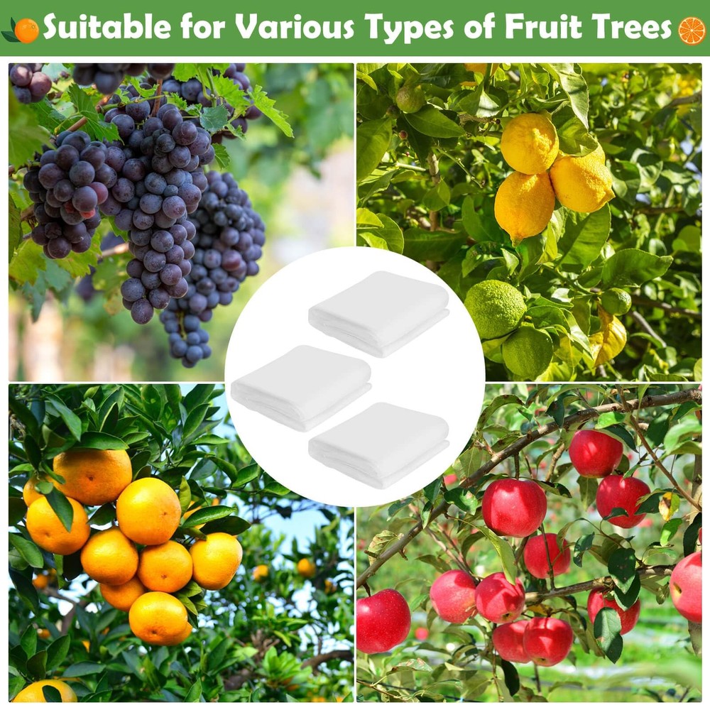 10x10 FT Fruit Trees Netting with Zipper,3Pcs Large Tree Nets for Fruit Trees...