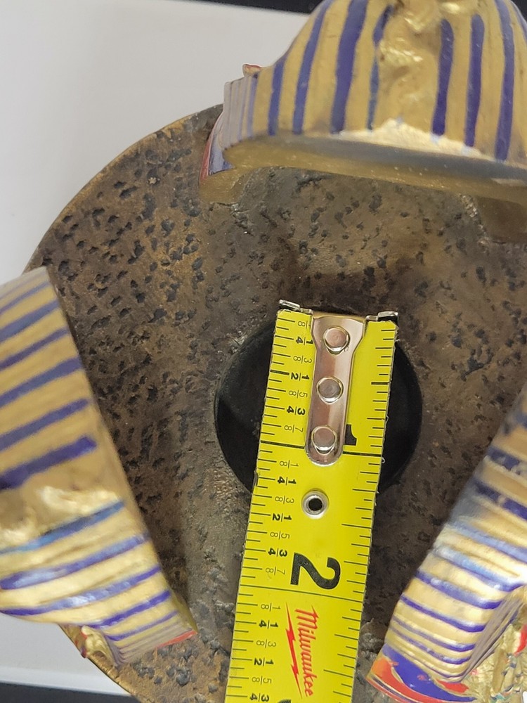 Egyptain pharaoh Bust candle Holder, Has Small Damage Decor Replacement