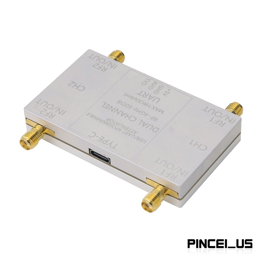 RF-4GHz-60DB Dual Channel Programmable Attenuator (Unit + Type-C Cable) for PC