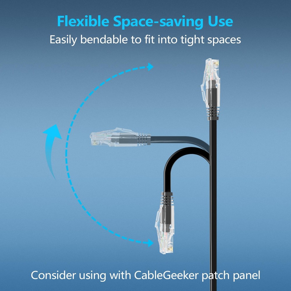 Patch Cables Cat6a 7ft (24 Pack) Slim, Cat6 Ethernet Patch Cable 10G Support,...