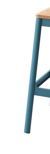 Jacotte Natural & Teal Finish Bar Stool