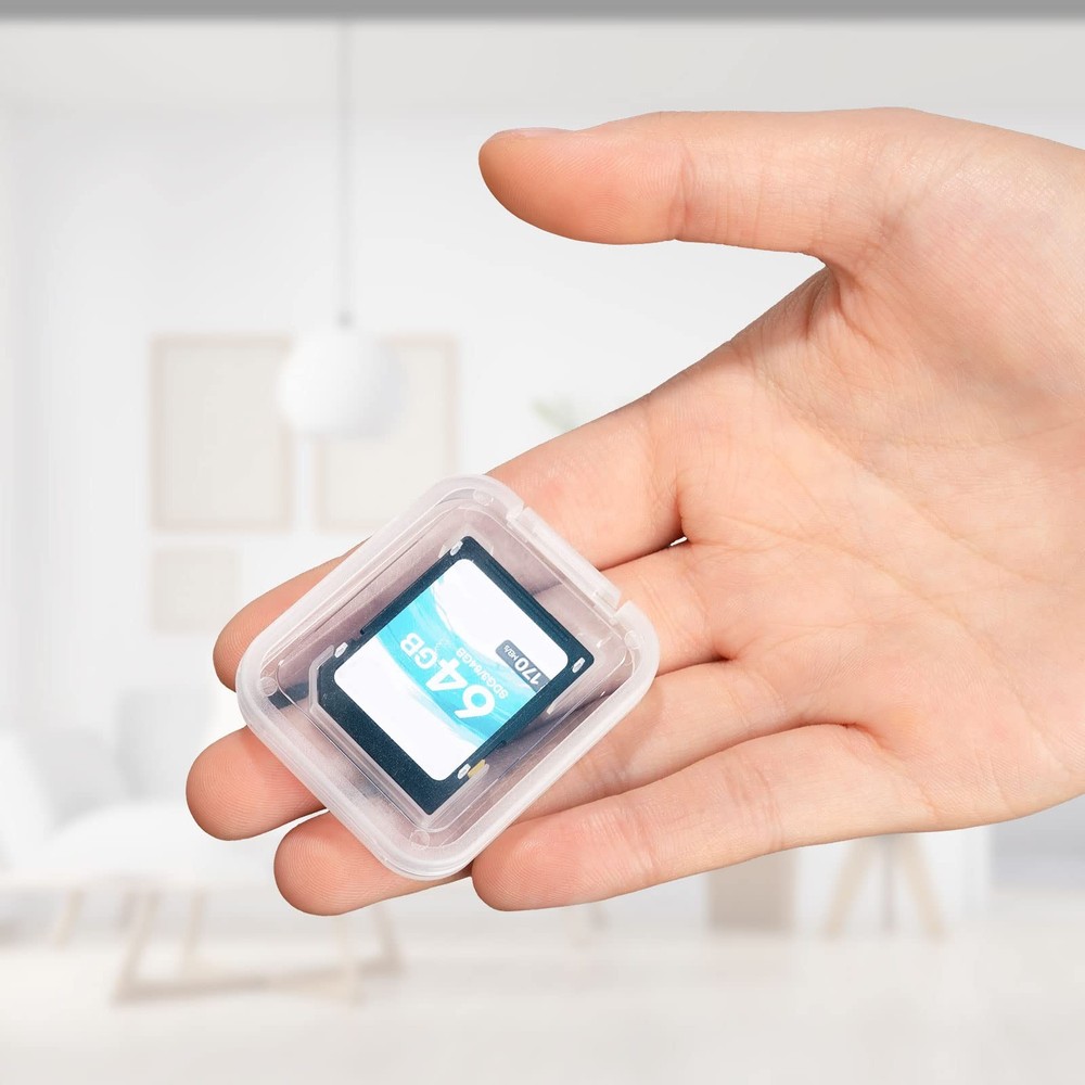 10 Pack Plastic Memory Card Case Storage Boxes Compatible with SD SDHC SDXC