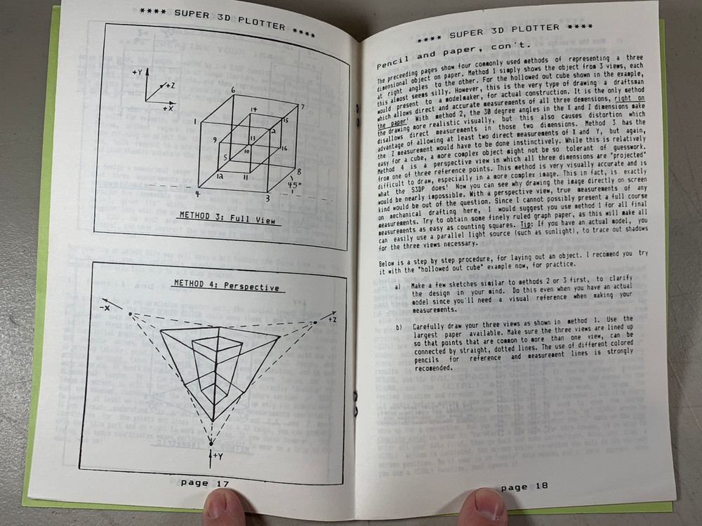 Vintage 1985 Elfin Magic Super 3D Plotter Atari PC Program Manual Graphics