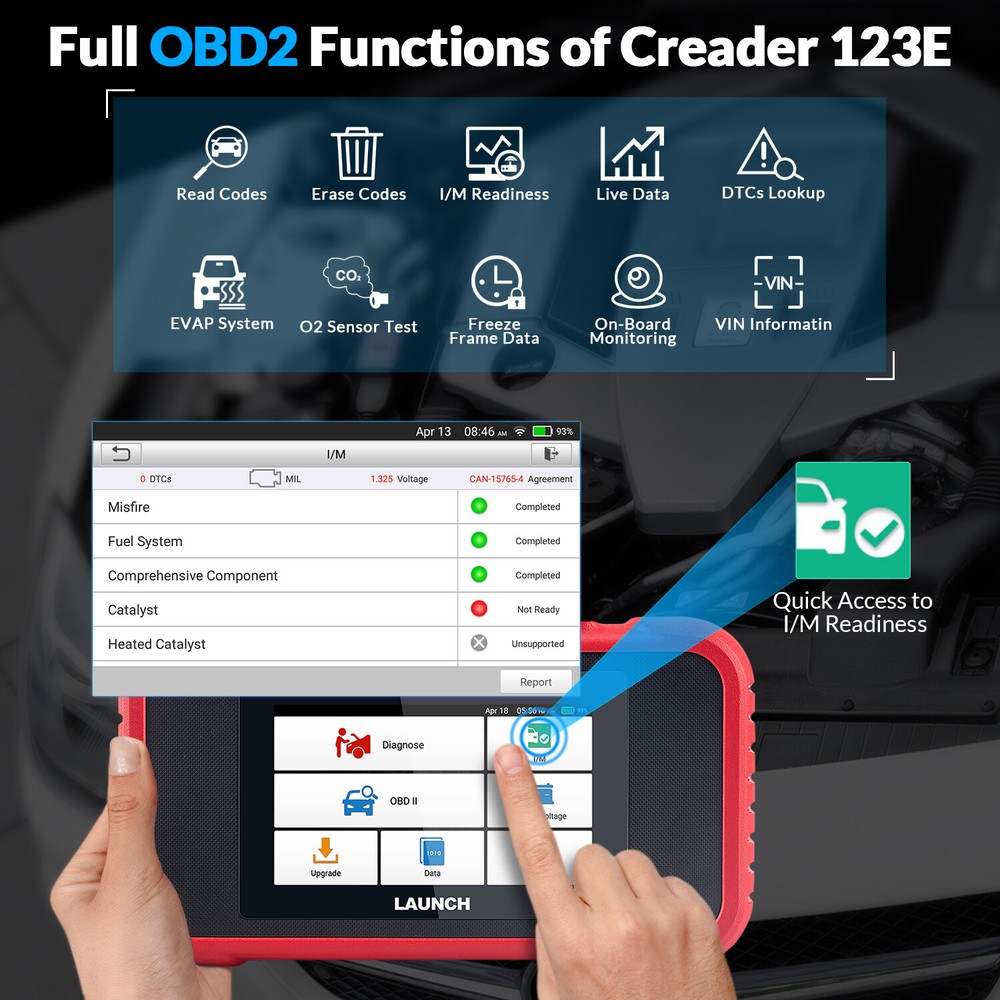 LAUNCH CRP123E Car OBD2 Scanner Code Reader Check Engine ABS SRS Diagnostic Tool
