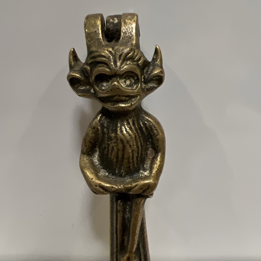 Lincoln Imp Monkey Solid Brass Gold Tone Nutcracker Peerage England Brass