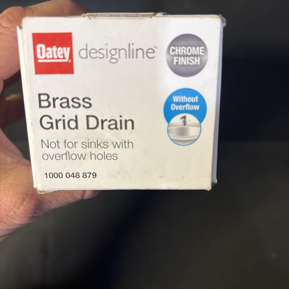 Oatey Designline Chrome-Plated Brass Grid Drain without Overflow