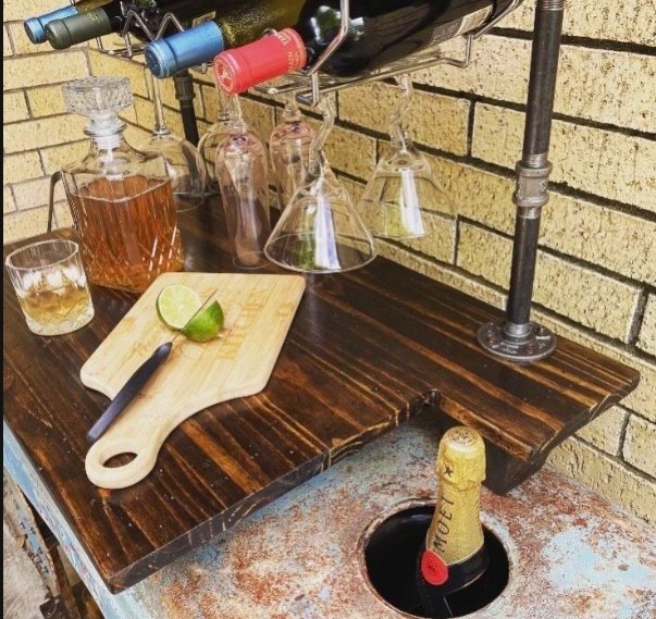 Bar Cart Man Cave Authentic Tractor Bar
