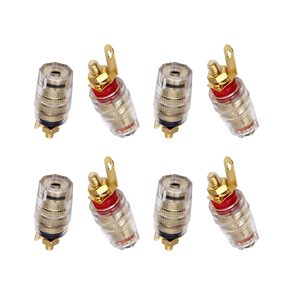 8Pcs 4mm Amplifier Speaker Terminal Binding Post Banana Plug Socket Connector