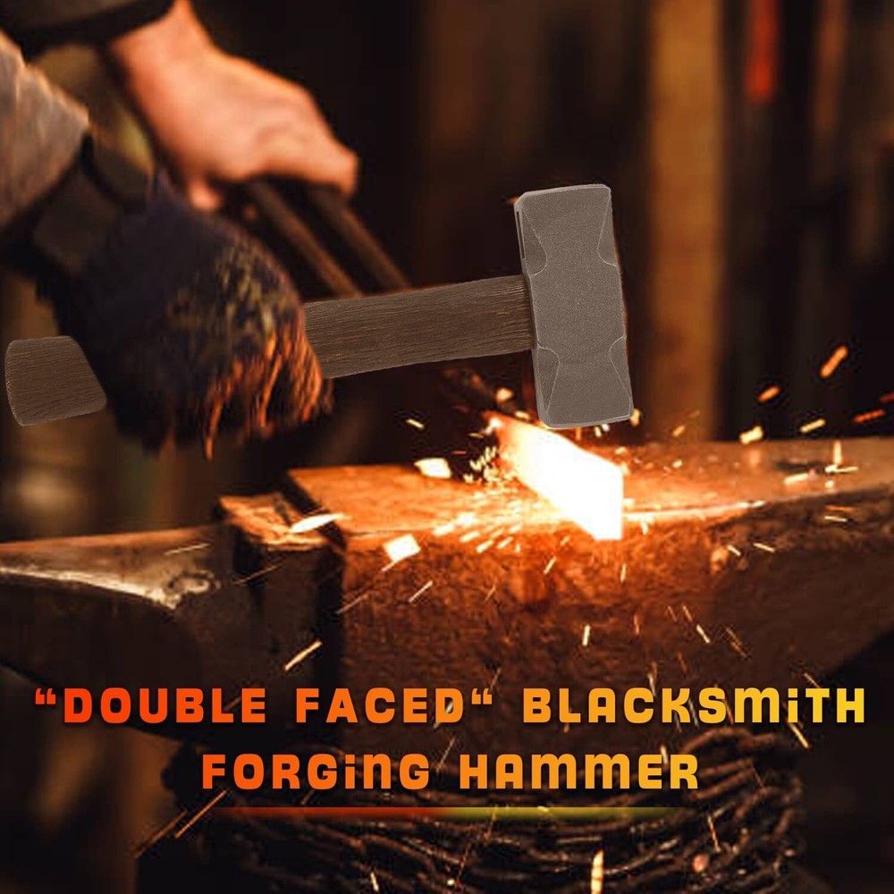 2.2lb Square Forging Hammer Bladesmithing Tool for Farrier Blacksmith Bladesmith