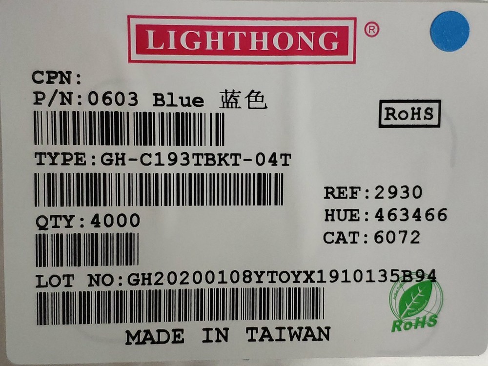 500pcs 0603 Blue Super Bright SMD LED Light Emitting Diode
