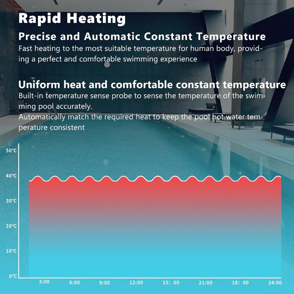 15KW 240V Electric Swimming Pool Heater Hot Tub Thermostat Home SPA Heater