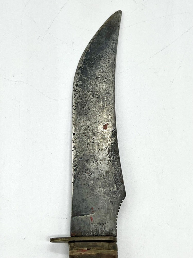 WW2 Fighting Knife KA-BAR USMC Leather Stack Handle 5.5” Blade