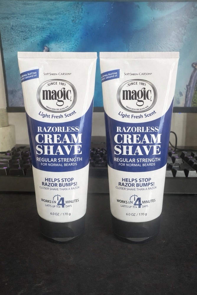 SoftSheen-Carson Magic Razorless Shaving Cream 6oz – 2 Pack Fresh Scent