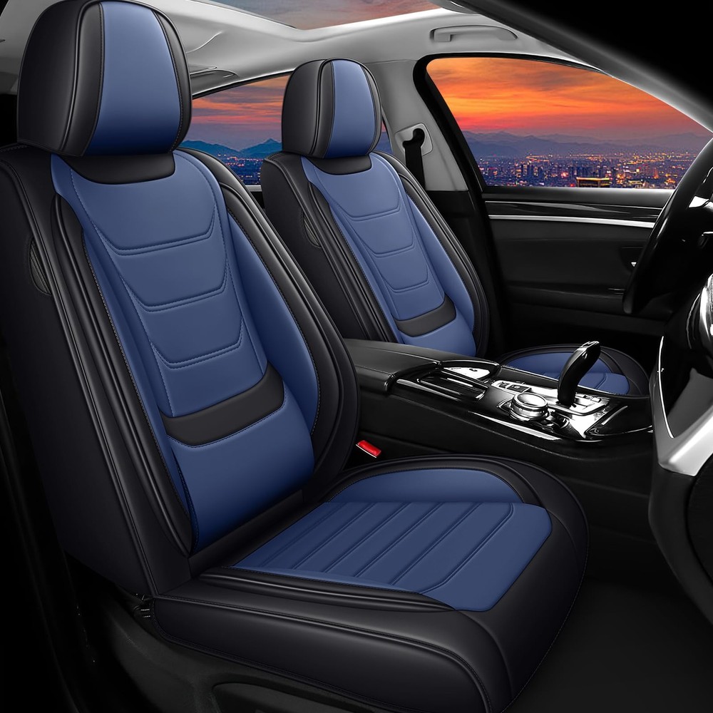 Transit Seat Covers 2015-2026 Full Coverage Waterproof Blue Black Front Set