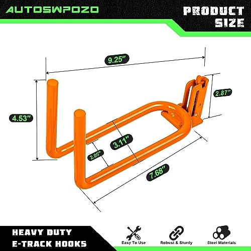 4-Pack E-Track Heavy Duty Shovel/Tool Hanger, E Track Hooks for Tools, 4 Pack