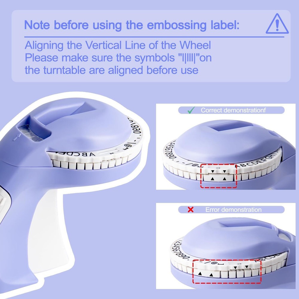 Embossing Label Maker with 5 Tapes, Vintage Retro standard, Purple