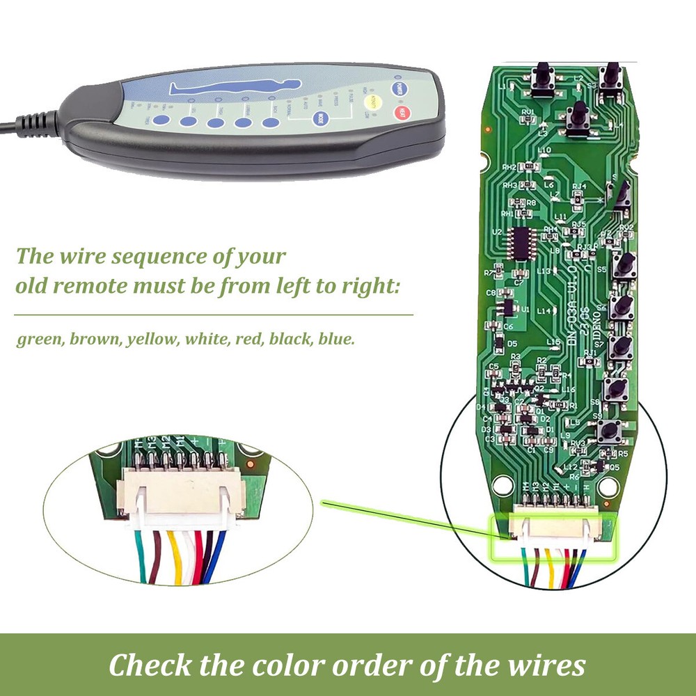 8 Pin Female Plug Massage Remote Hand Control Controller Replacement Easy Setup