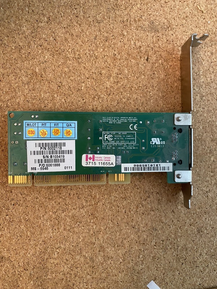 MICRO STAR MS-6946 PCI MSI MODEM CARD