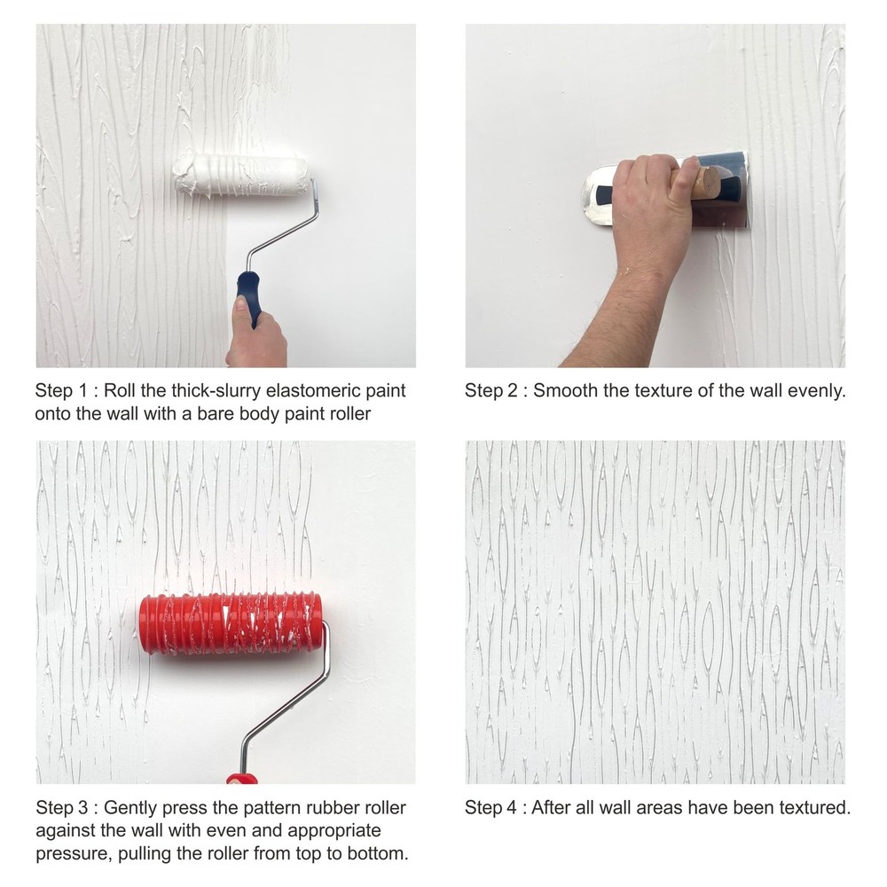 Hanroy 8'' Patterned Paint Roller for Wall Decoration Classic Texture 2018T