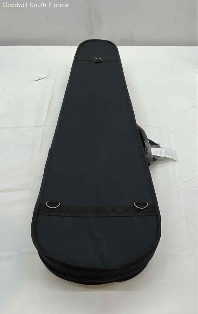 Black Solid Fabric Handle Zipper Storage Musical Instrument Violin Case