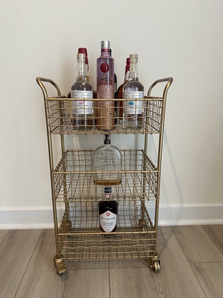 Gold Rolling Bar Cart