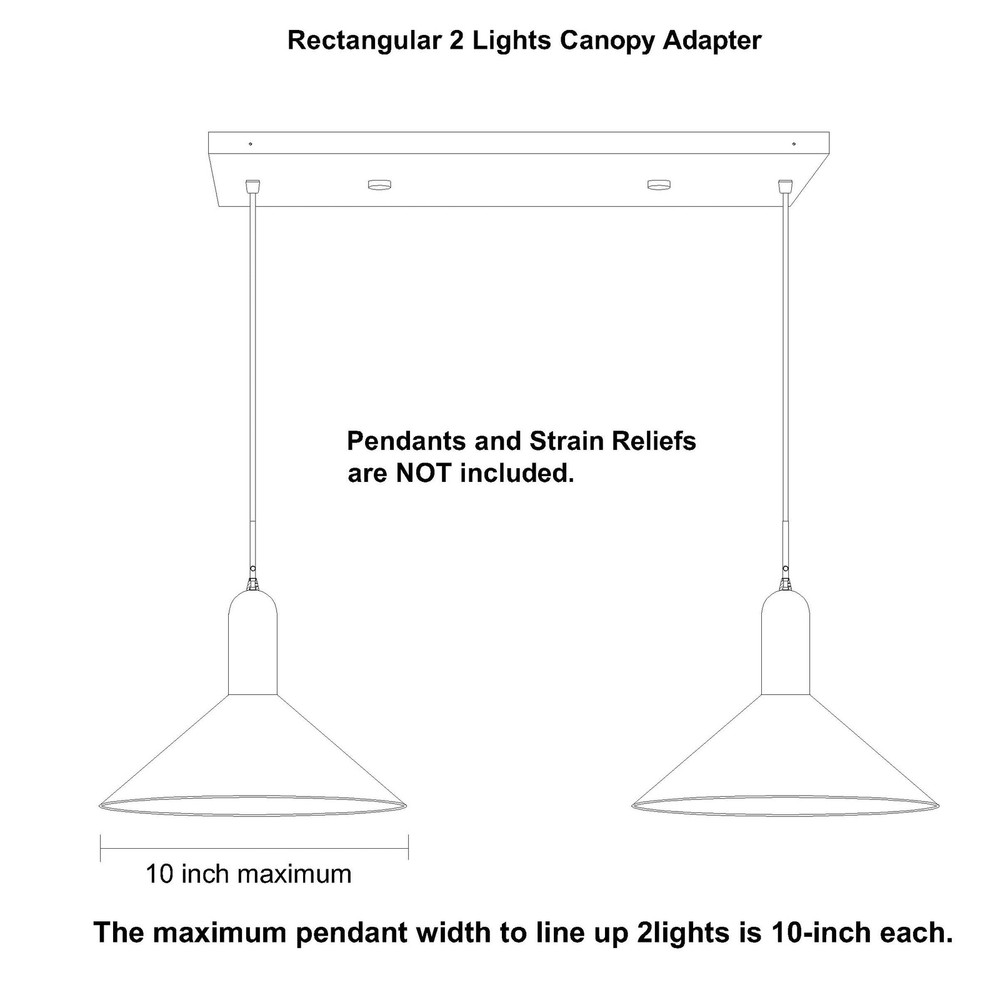 Two Pendant Light Linear Canopy Accessory Light Kit 14 Inch Flush Mount Cluster