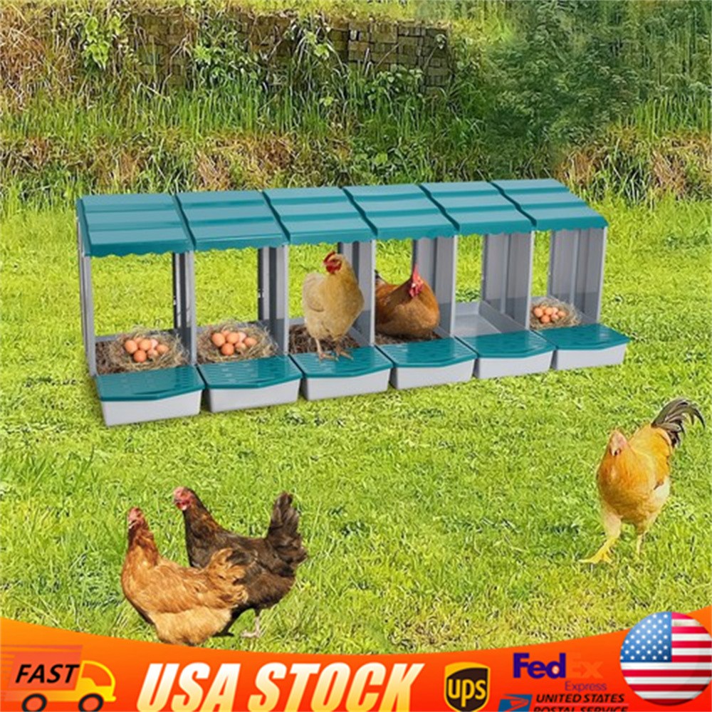 6 Hole Chicken Nesting Box Hen Laying Boxes Nesting Box for Laying Egg Green