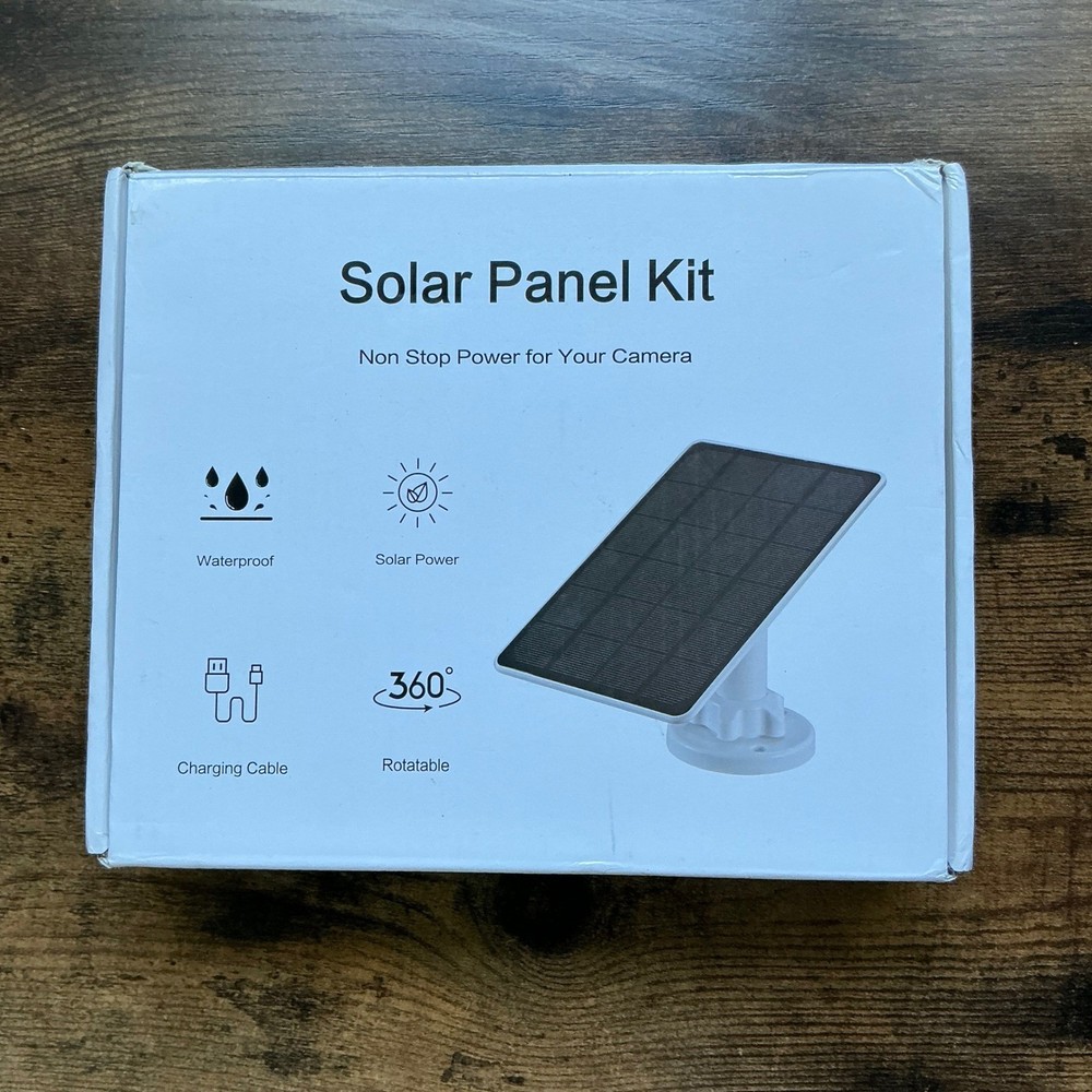 Solar Panel Kit for Security Camera Waterproof USB-C 360 Rotatable White