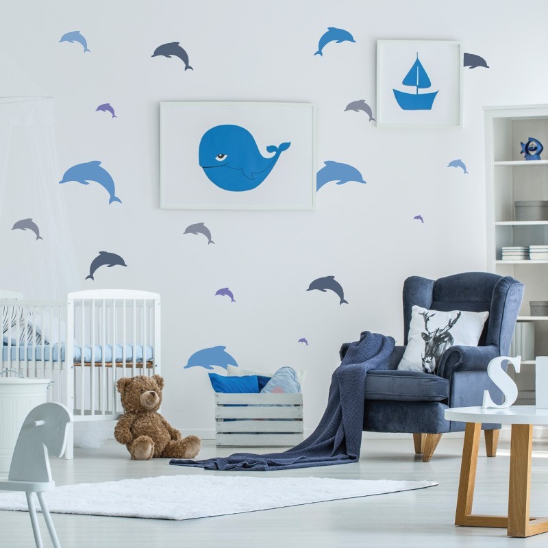 KIDS Reusable Plastic Stencils (5 pcs) // DOLPHIN