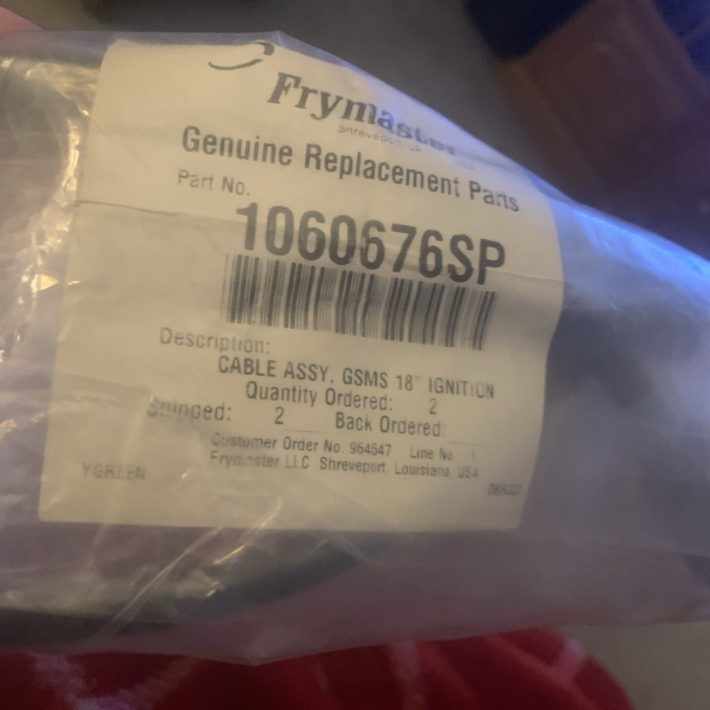 Frymaster 1060676SP Ignition Cable new In Original Packing