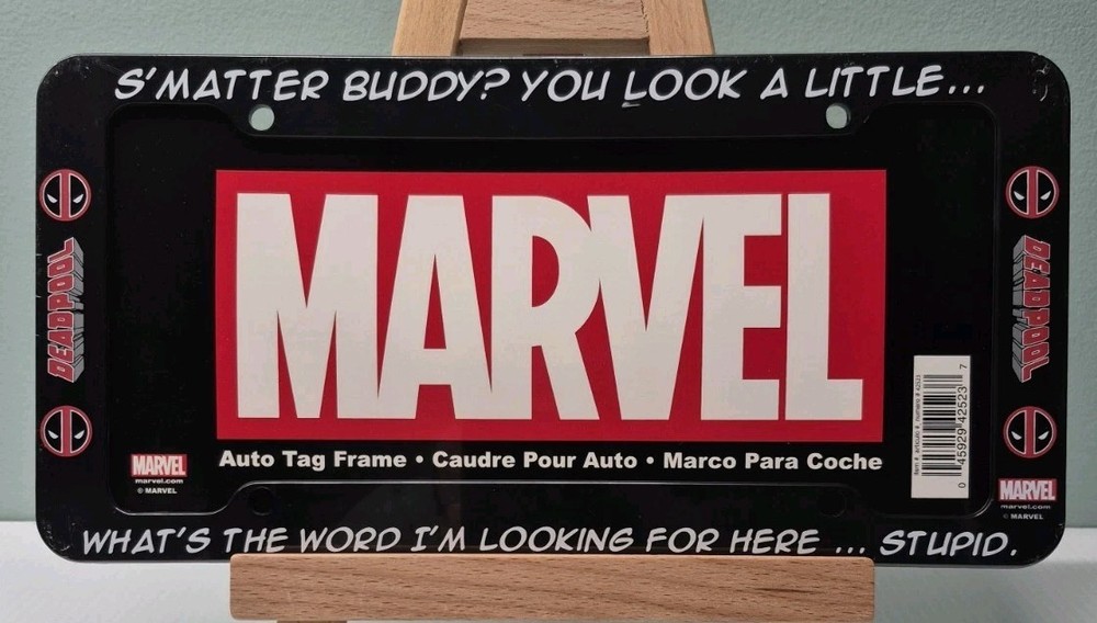 Deadpool Plastic License Plate Frame | Car Tag Frame Universal Size