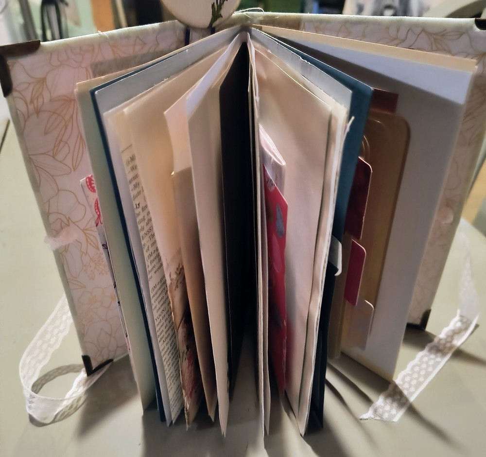 Handmade fabric covered junk journal
