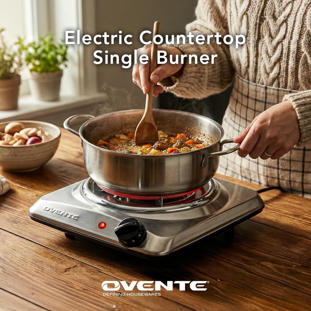 Efficient 1000W Coil Burner with Adjustable Temperature - Perfect for Indoor Use