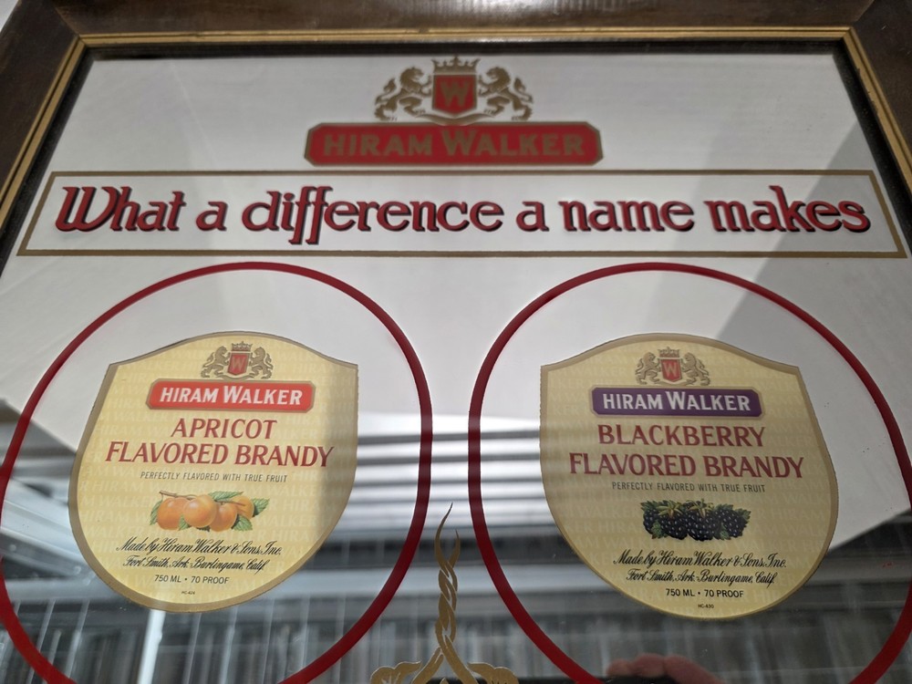 HIRAM WALKER WHAT A DIFFERENCE A NAME MAKES MIRROR