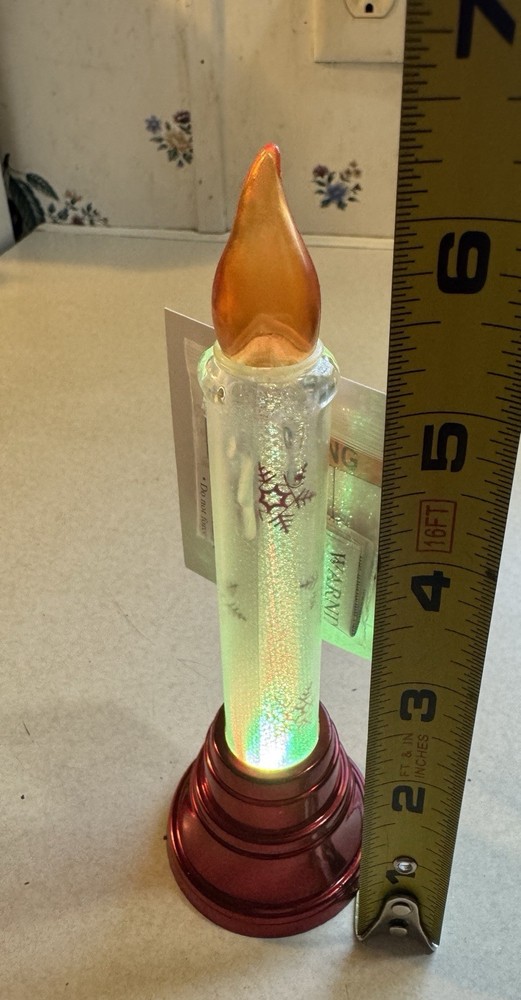 Plastic LED Lighted Blinking Candle Red Base NEW